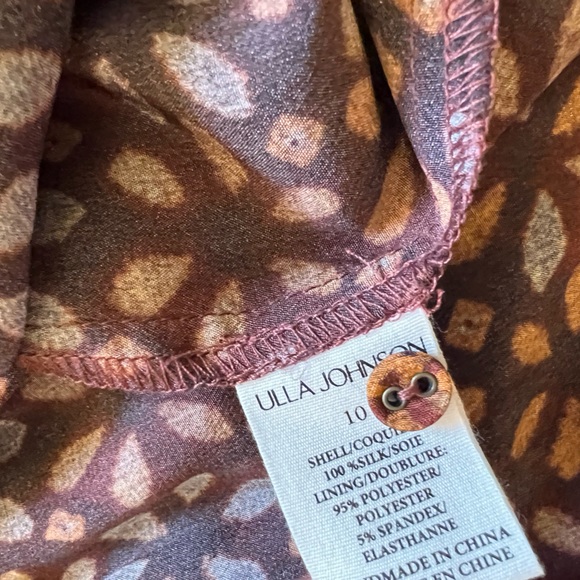 Ulla johnson aninda blouse agate tie neck long sleeve 100% silk size 10 m/l nwot - Picture 4 of 4